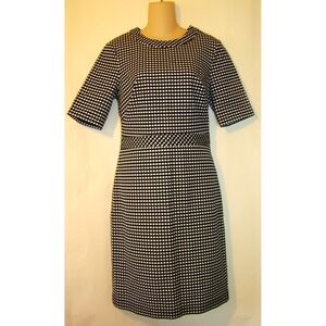 BANANA REPUBLIC BLACK WHITE GINGHAM PRINT DRESS NEW SIZE 8     A121